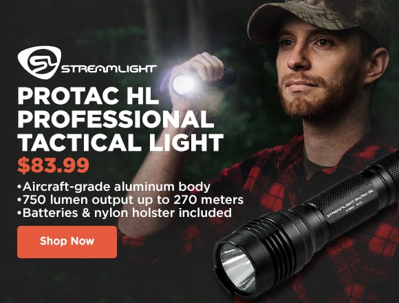 streamlight protac hl professional tactical light. $111.99. aircraft grade aluminum body, 750 lumen output up to 270 meters, batteries and nylon holster included. shop now.