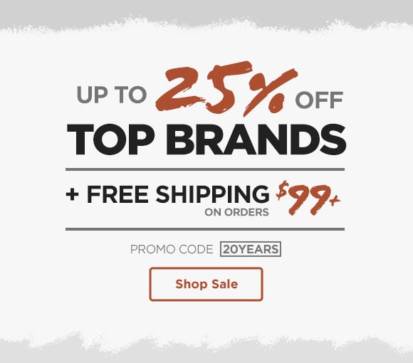 Up to 25% Off Top Brands + Free Shipping Over $99. USE PROMO CODE 20YEARS. Shop Sale