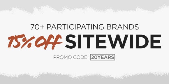 15% Off Sitewide. 70+ Participating Brands.USE PROMO CODE 20YEARS