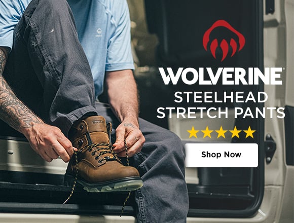 wolverine steelhead stretch pants. shop now.