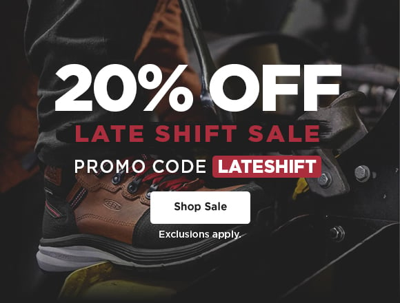 20% off. late shift sale. promo code: lateshift. shop now, exclusions apply.