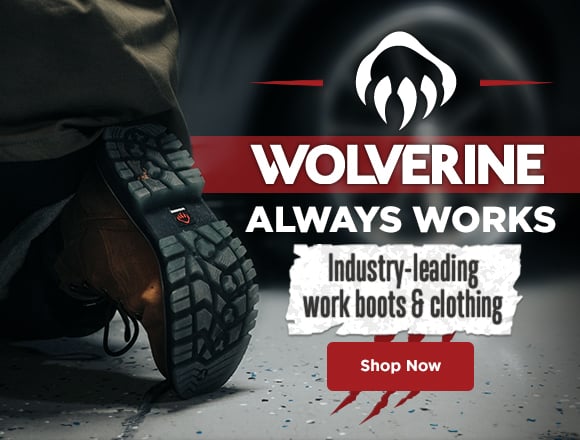 wolverine always workds. industry-leading work boots and clothing. shop now.