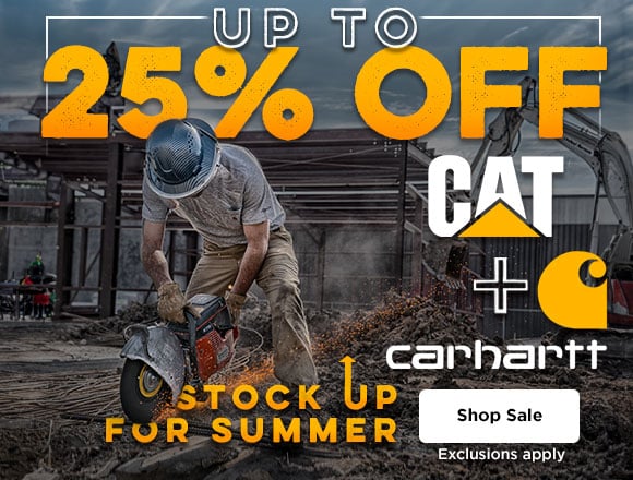 Up to 25% off cat + carhartt. Shop sale. Exclusions apply.