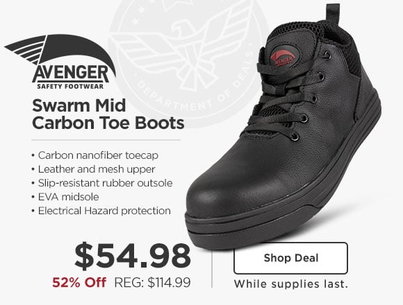 Avenger Swarm Mid Carbon Toe Boots 48% off